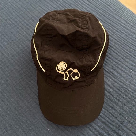 Black Athletic Cap with Monkey Embroidered Design - Picture 1 of 3
